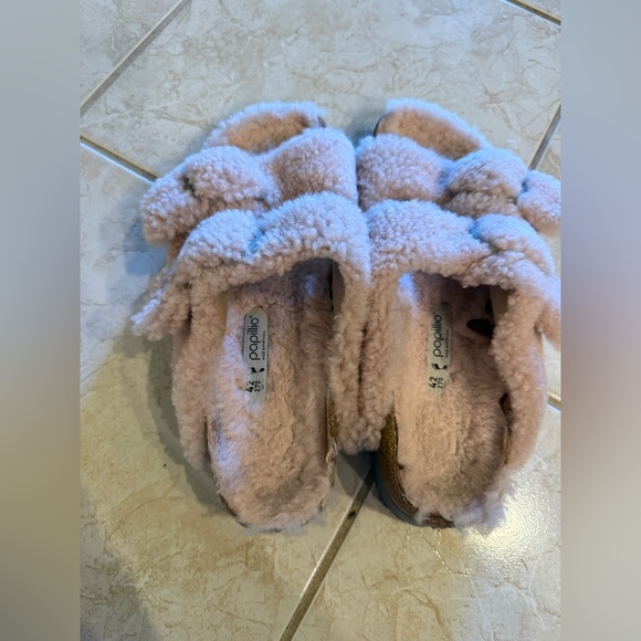 Birkenstock Papillio Arizona Big Buckle platform teddy pink size 42/L11 - Picture 3 of 10